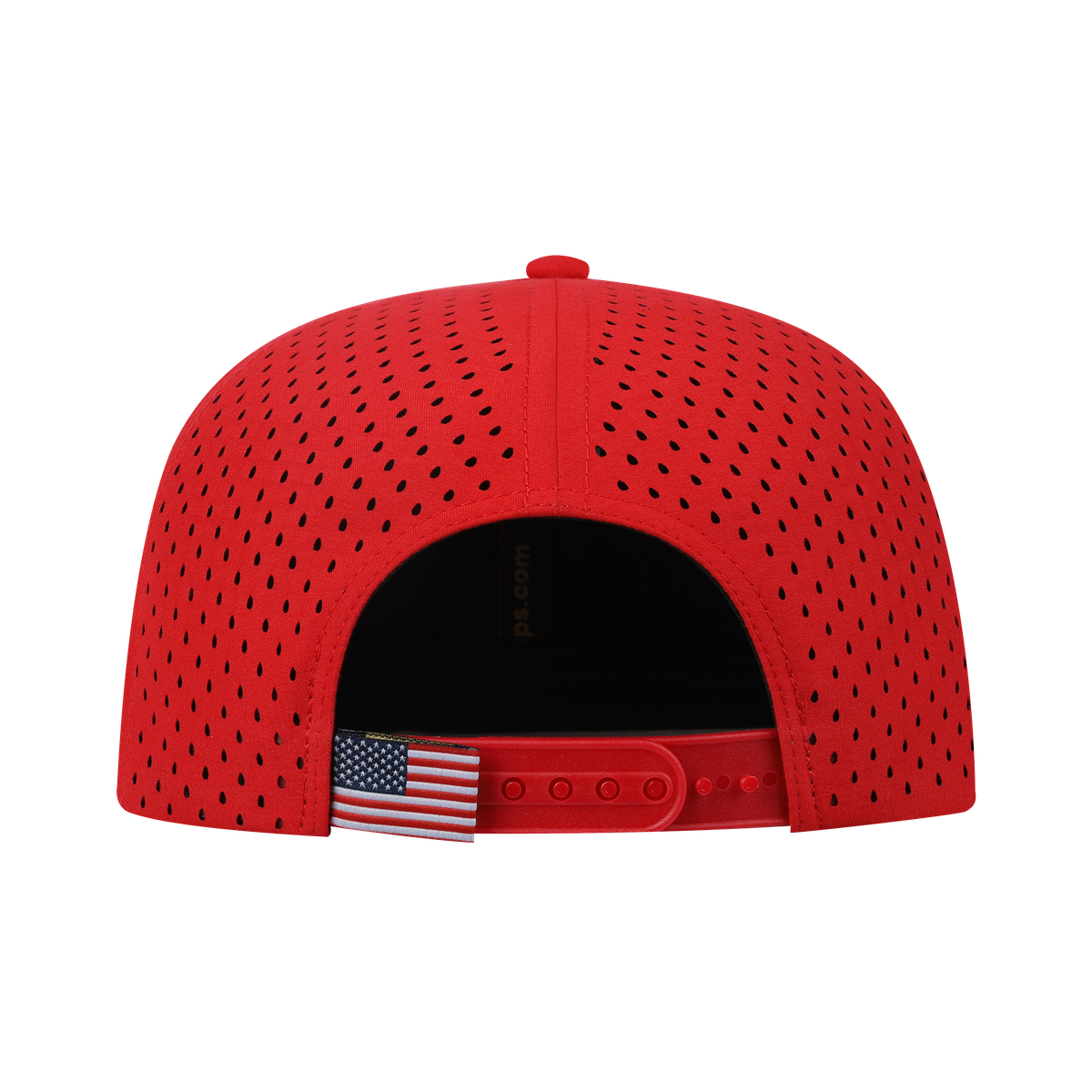 Red Fox 6-Panel Microfiber Laser Hole Trucker Hat with Red front and Red back