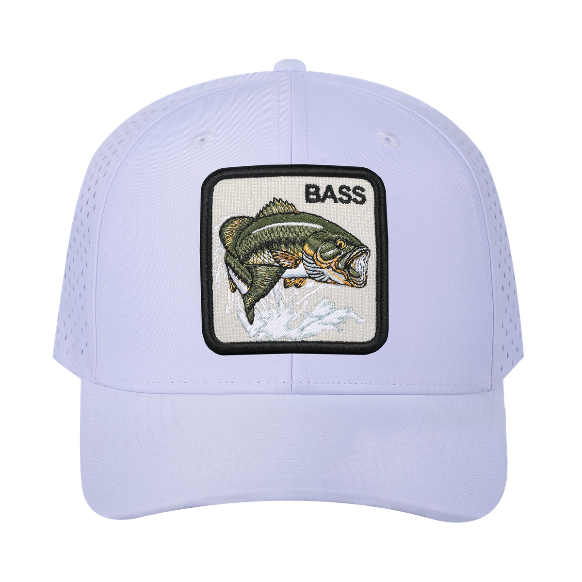 Bass V2 5-Panel Trucker Hat with White front and White back