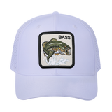 Bass V2 5-Panel Trucker Hat with White front and White back
