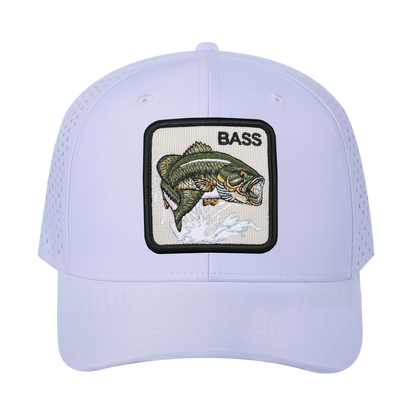 Bass V2 5-Panel Trucker Hat with White front and White back