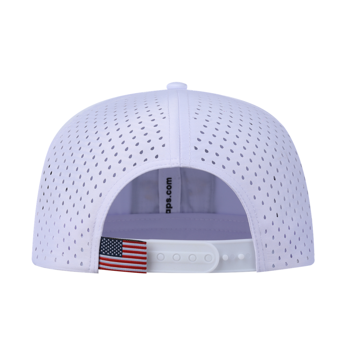 Leopard V2 6-Panel Microfiber Laser Hole Trucker Hat with White front and White back
