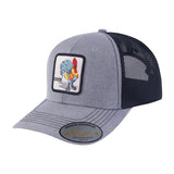Chicken 6-Panel Trucker Hat with Light Grey front and Black back