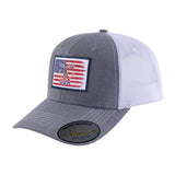 US Deer Hunter 6-Panel Trucker Hat with Light Grey front and White back