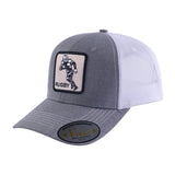 Rugby/Football 6-Panel Trucker Hat with Light Grey front and White back