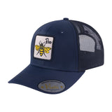 Bee 6-Panel Trucker Hat with Navy front and Black back
