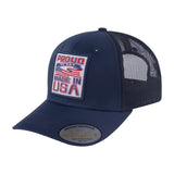 Proud to Say Made in US 6-Panel Trucker Hat with Navy front and Black back