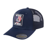 My Dad My Hero 6-Panel Trucker Hat with Navy front and Black back