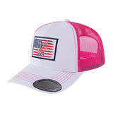 US Deer Hunter 6-Panel Trucker Hat with White front and Pink back