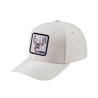Deer V2 6-Panel Baseball Cap with Beige front and Beige back
