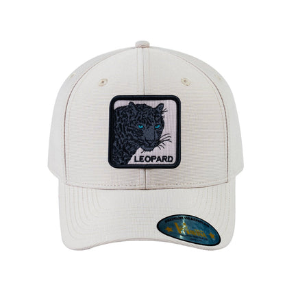 Leopard V2 6-Panel Baseball Cap with Beige front and Beige back