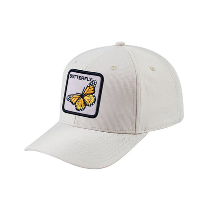 Butterfly V2 6-Panel Baseball Cap with Beige front and Beige back